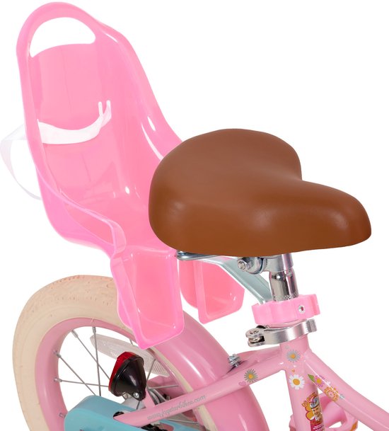 Joystar Little Daisy Meisjesfiets - 14 Inch - Kinderfiets met zijwieltjes 3, 4 & 5 jaar - 92-120 Kledingmaat - Roze Fiets 14 inch - Mandje - Poppenzitje - Bel - Handrem - Roze van JOYSTAR — afbeelding 4