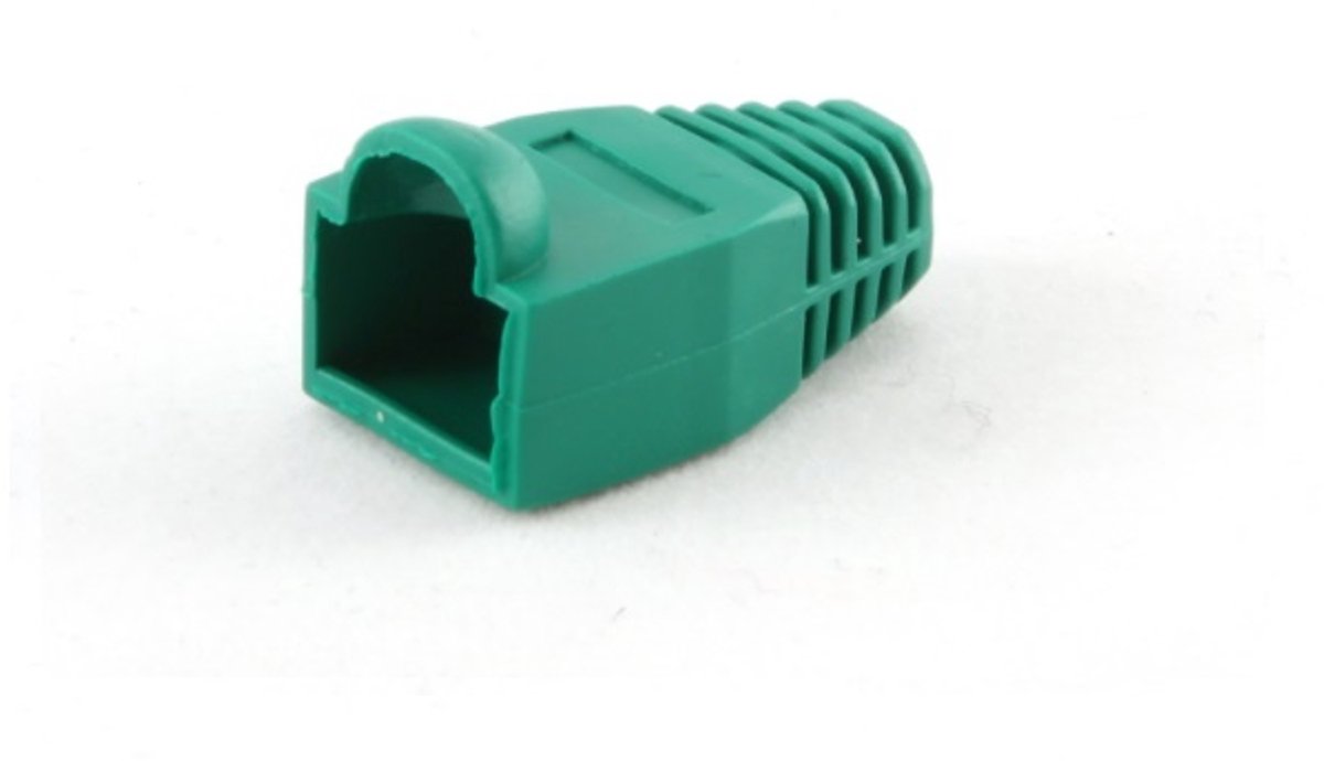 Netwerkplug huls voor RJ45 connectoren - kabel tot 6 mm - 100 stuks / groen