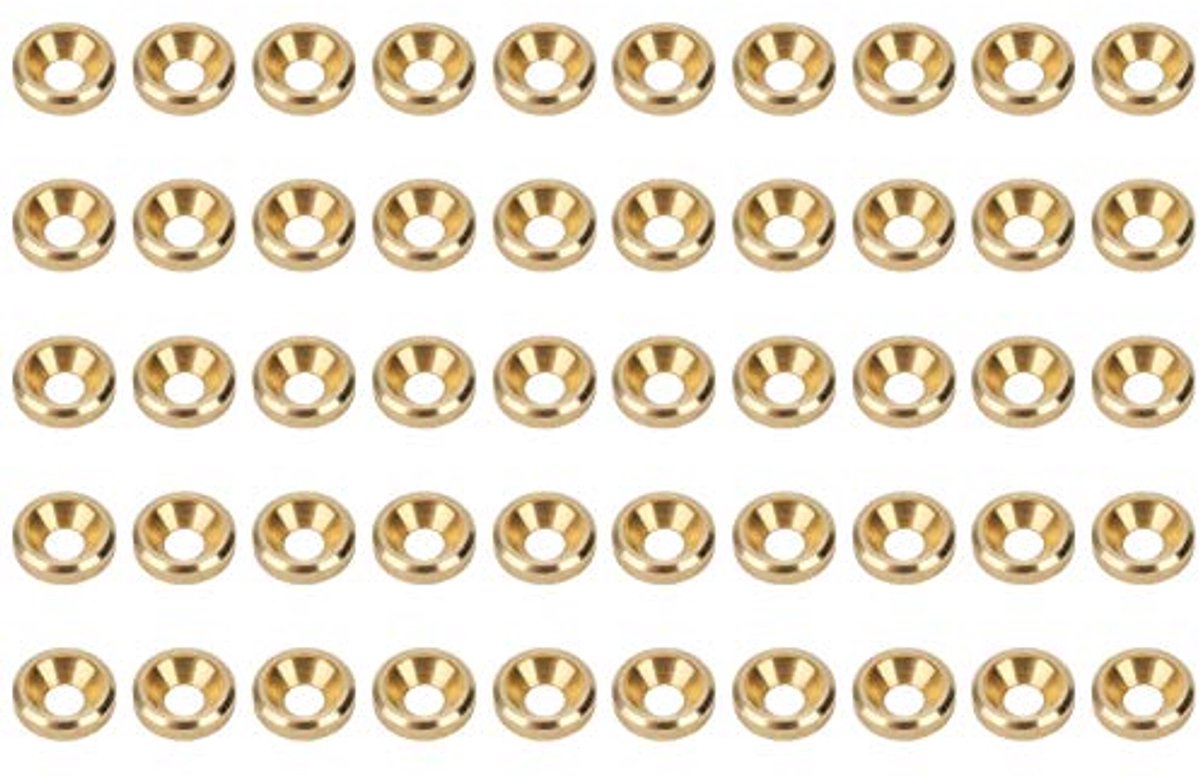 50Pcs Verzonken Afwerking Cup Wasmachines, Zuiver Koper Verzonken Schroef Wasmachine, CNC Platte Hoofd Pakking, Schroef Wasmachine (M6), Pakking Behoudende Ring