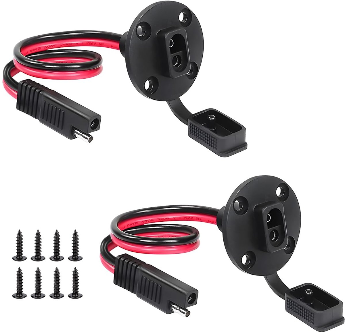 SAE-stekker, zijwandstekker, 2 stuks, 12 AWG Solar SAE snelverbinding, paneelconnector, weerbestendig SAE zonnepaneel, snelverbinding, stekker voor motorfiets