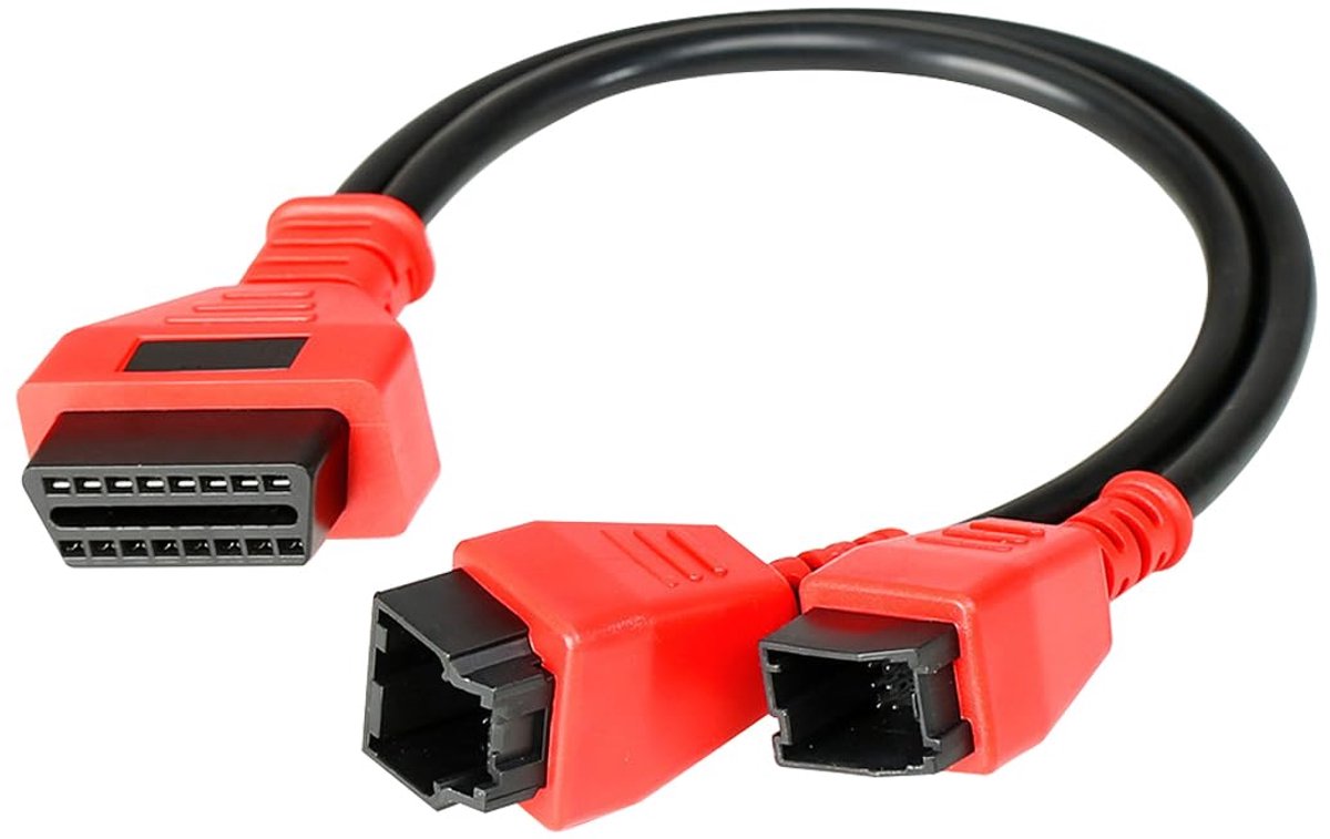 OBD2 Verlengkabel, OBD2-stekker naar bus, dual 1 op 2 diagnosegereedschap, Y-splitter, adapterkabel auto 12+8 programmering diagnosestekker