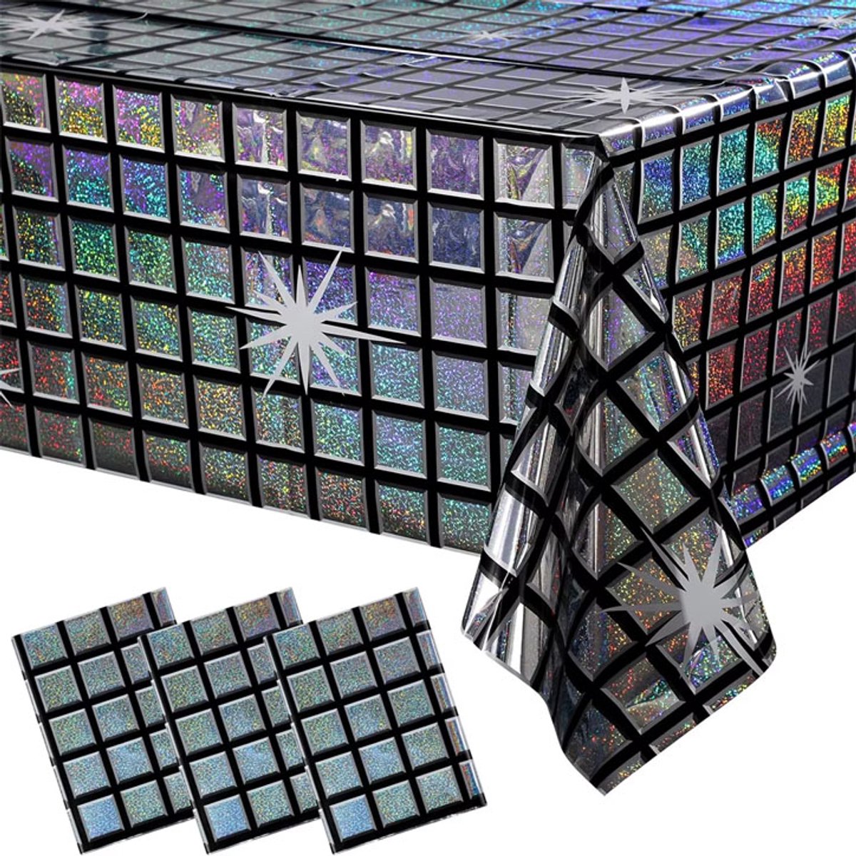 Mega groot tafelkleed - Disco - Glinsterend - 270 x 100 cm - Waterproof - NYE