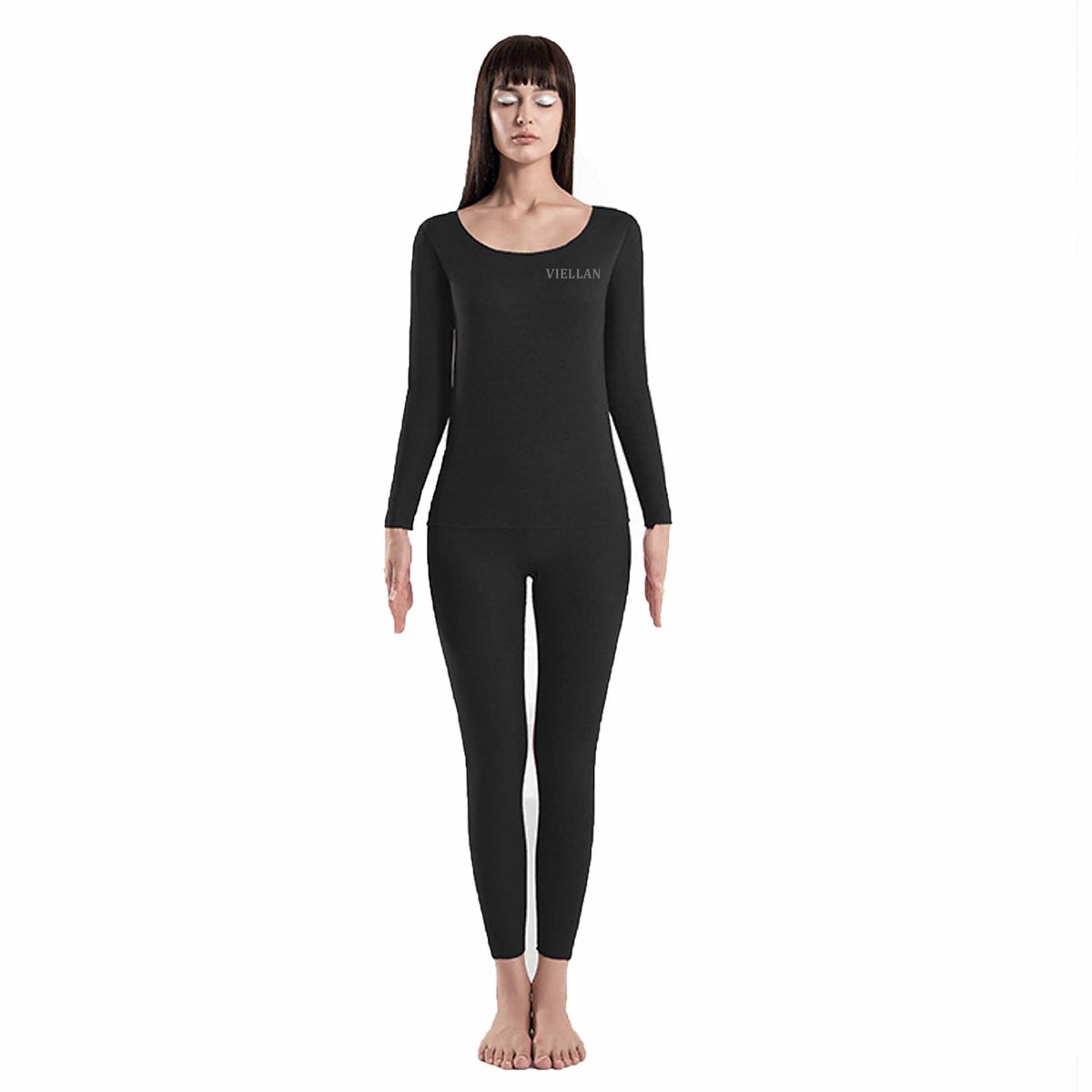 VIELLAN Thermokledingset voor Dames - Maat M/L/XL - 2-Delig - Niet-Afgevende - Winter Thermische Onderlaag