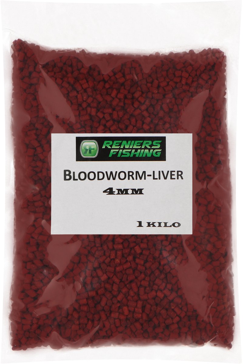 Reniers Fishing Pellets Bloodworm - Liver 1kg – Allround Pellets voor Karper en Witvis - Maat : 3mm