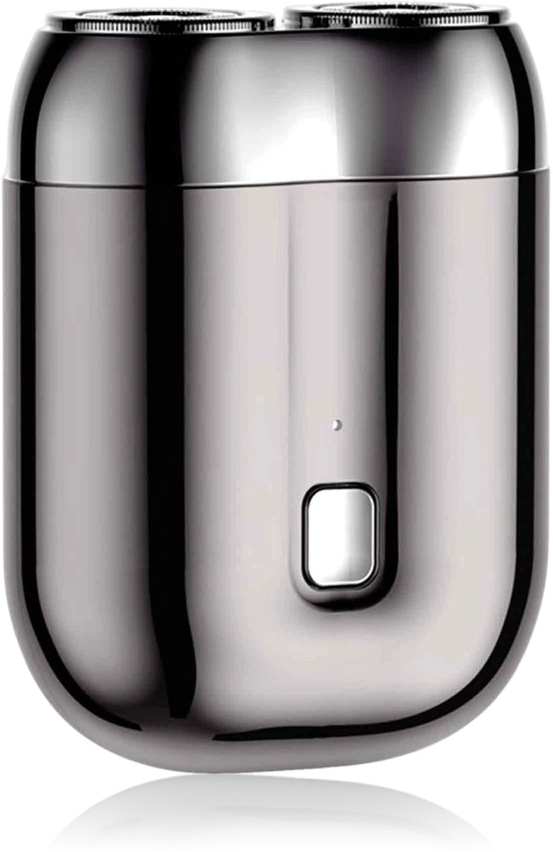 QTTVBTNA - Mini scheerapparaat - 2-Kop magnetisch Scheerapparaat - USB Oplaadbare - Lichtgewicht en Comfortabel - Draagbaar scheerapparaat voor mannen - 7 x 5.3 x 2.5cm - Grijs - 1 stuk