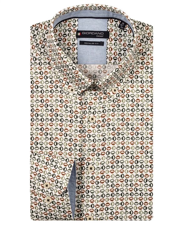 Giordano overhemd groen regular fit print