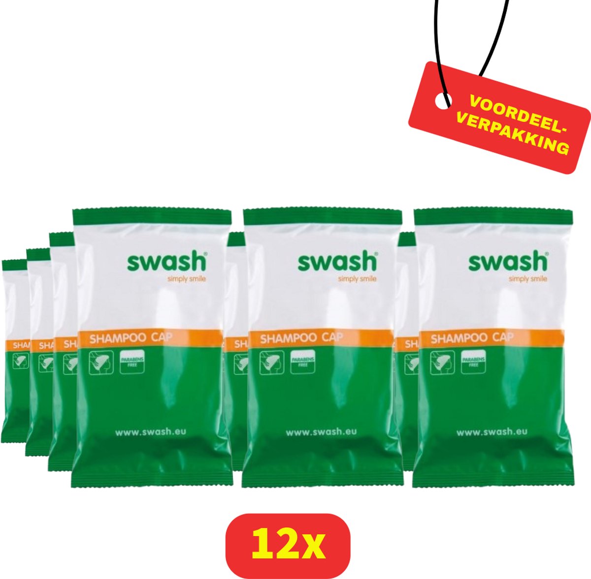 Swash Shampoo Cap Parfumvrij - 12 stuks - Voordeelverpakking