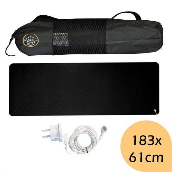 Earthle Earthing Yoga Mat - Aardingsmat - Aarden - Earthing Mat - Aarding - Grounding Mat - 183x61cm - Zwart