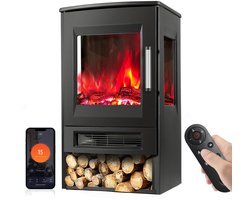 Sfeerhaard Elektrische Haard met Afstandsbediening & App - 900W/1800W - Elektrische verwarming -…
