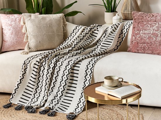 Beliani Plaid - Plaid - blanc - coton
