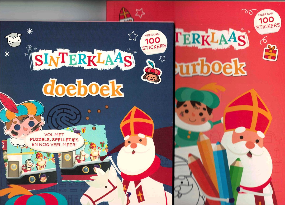 Sint en Piet - kleurboek - doeboek - stickerboek - spelletjes - kleurplaat - Sinterklaas - set van 2 - 2 Sint boeken - vakantieboek - Sinterklaas kado - schoenkado - schoenkadootje - kleur en doeboek - kleur en doeboek Sint