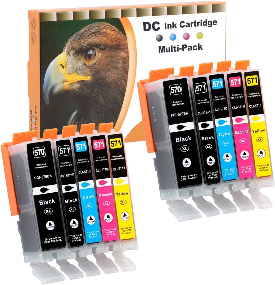Huismerk Canon PGI-570 XL + CLI-571 XL Multipack incl. Chip 10 stuks