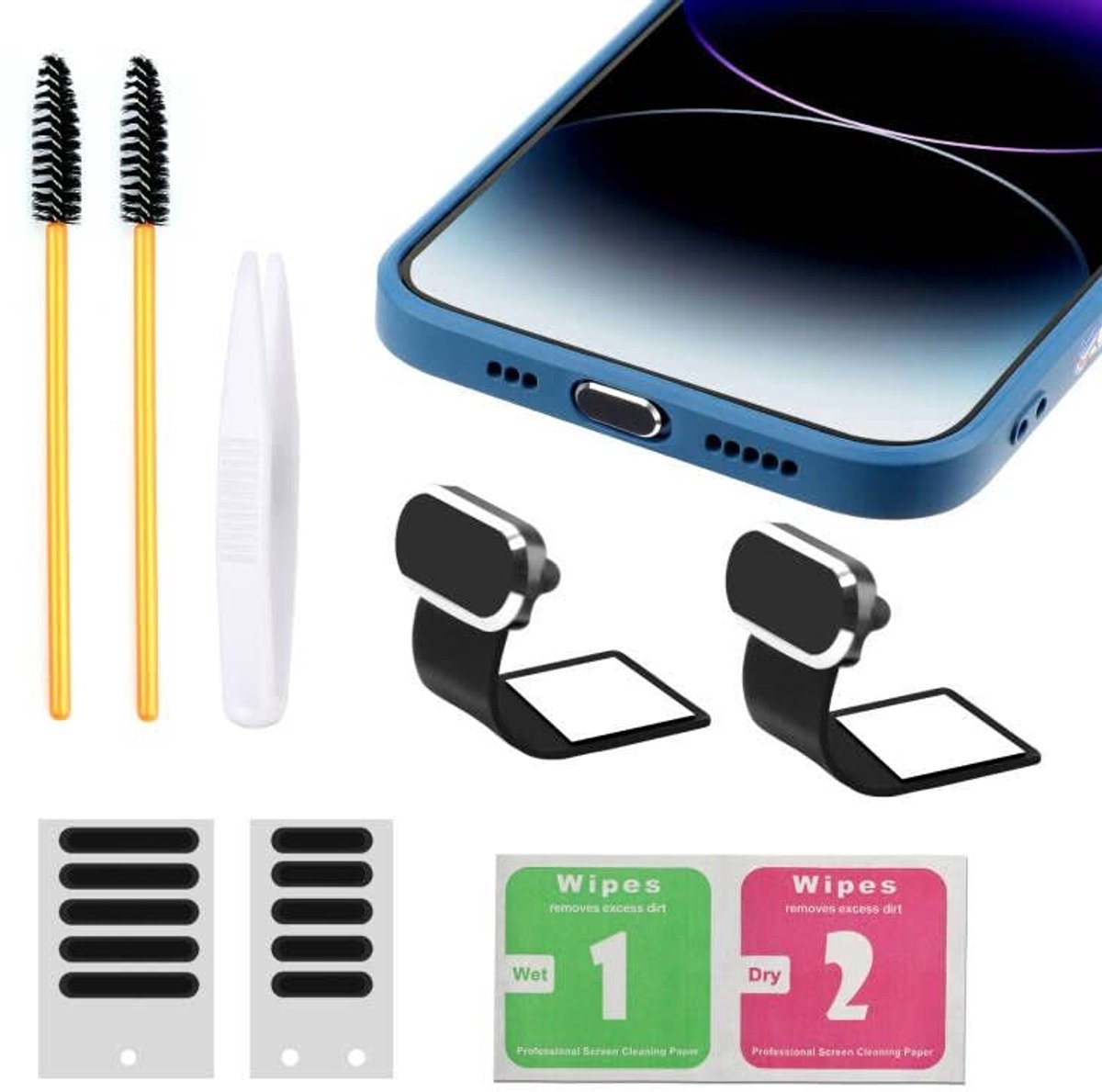 iPhone Anti-Verlies Stofplug voor Lightning Poort - Duurzaam Silicone - 2 Stuks