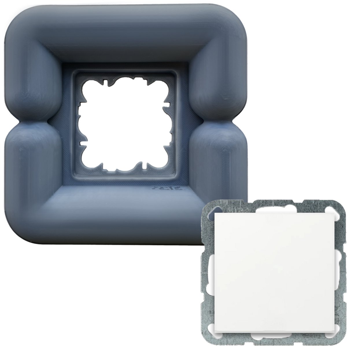 Felt- Stopcontact - Office grey - Big Buoy - 1 lichtschakelaar - Plug frame