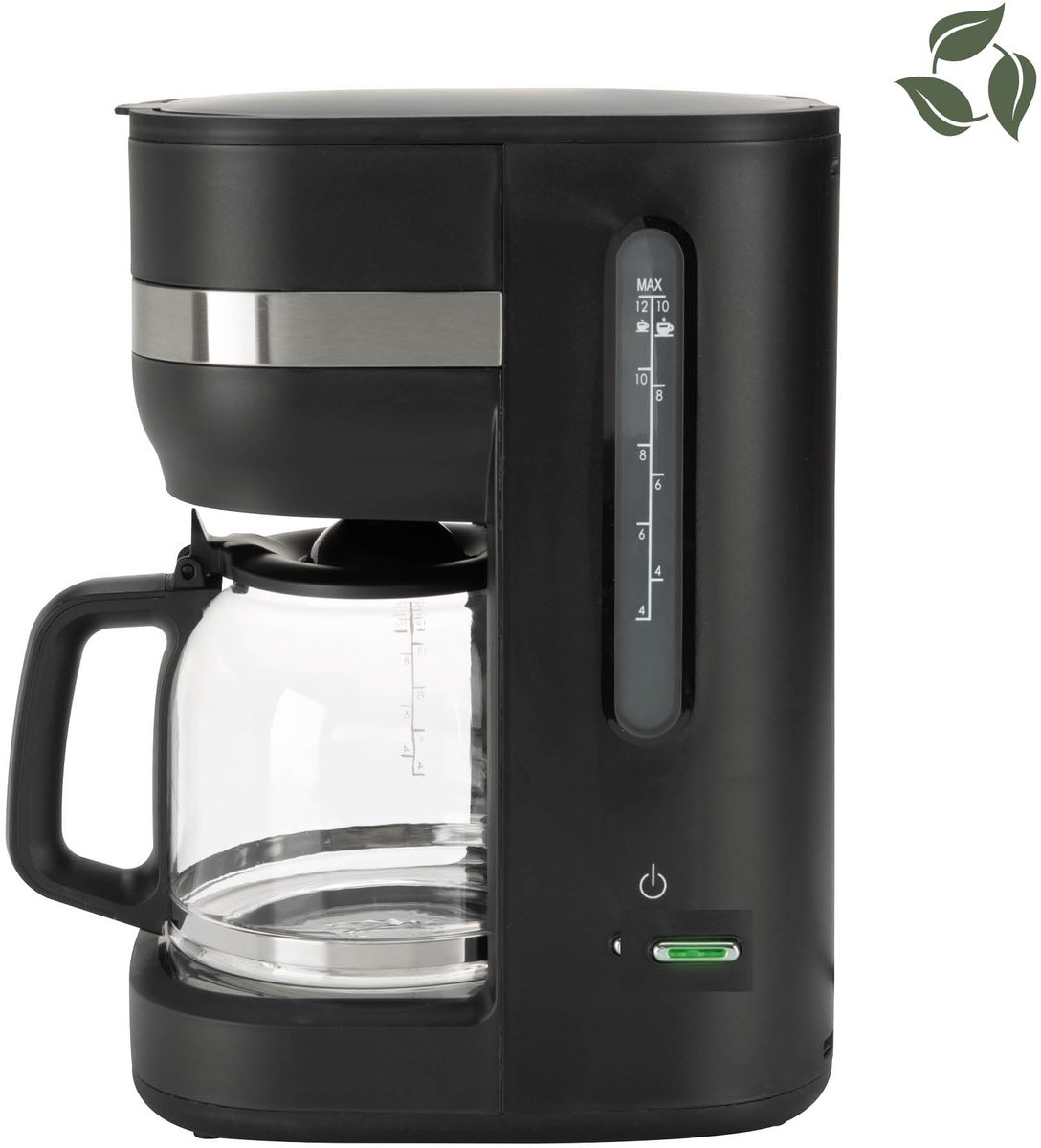 Bourgini Elements Koffiezetapparaat – 1,5L (10-12 Kopjes) - Warmhoudplaat - Automatische Uitschakeling - Vaatwasserbestendig - GRS gecertificeerd gerecyclede materialen