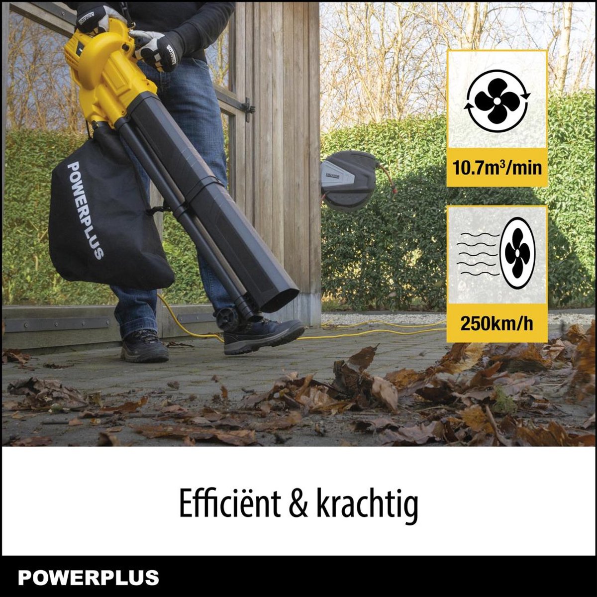 Powerplus Elektrische bladblazer POWEG4030 - 3300 W Elektrische bladblazer - maximale luchtsnelheid 250 km/h - tuingereedschap – foto 3