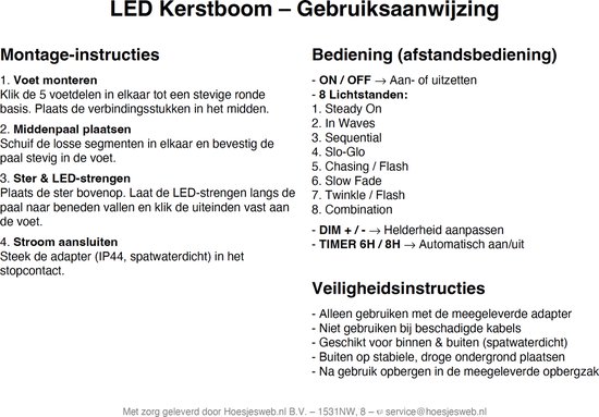 HEM 1.5m LED Vlaggenmast verlichting met Zwarte Mast - Lichtkerstboom - Kerstboom 1.5 - 154 Led - Met HEM Opbergzak