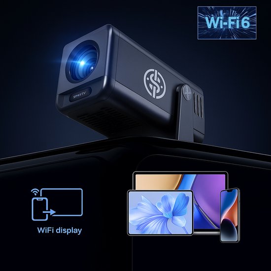 XL HY500 MAX LED Projector 4K Android 13 Ultra HD - Full HD 1080p - Wifi 6 & Bluetooth 5.0 - Thuisbioscoop Beamer met Apps