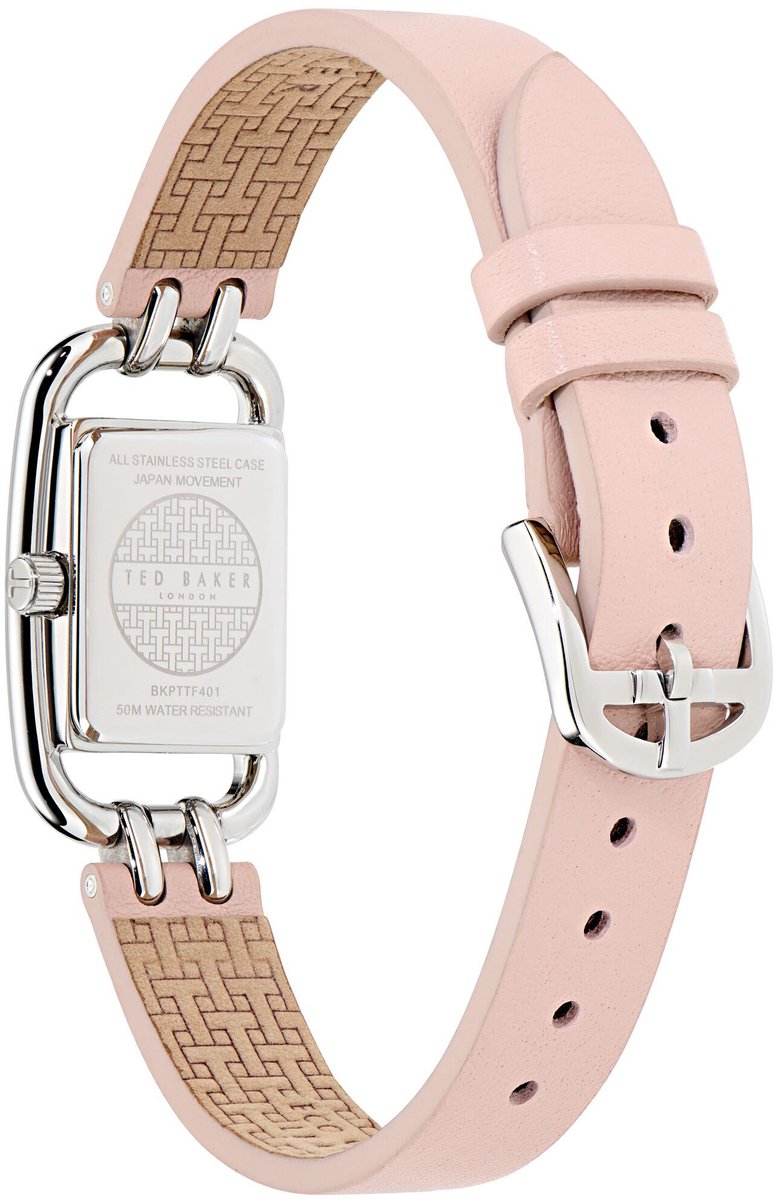 Ted Baker Tessye Quartz Analoog Horloge Roze Kast: 100% Roestvrij Staal | Armband: 100% Leer 17 mm BKPTTF401W0