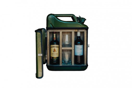 Jerrycan His & Hers Bar Groen – Origineel Huwelijkscadeau – Voor Wijn & Whisky – Stijlvol Design – Exclusief Drank – Perfect Voor Koppels – Beschikbaar in Groen, Rood & Zwart