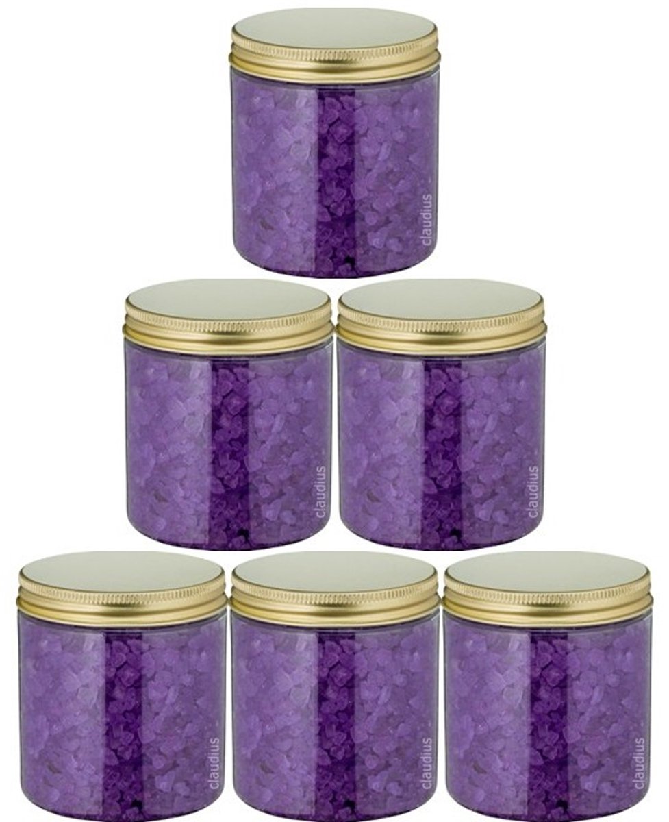Claudius Badzout Lavendel - 300 gram - Pot met gouden deksel - set van 6 stuks