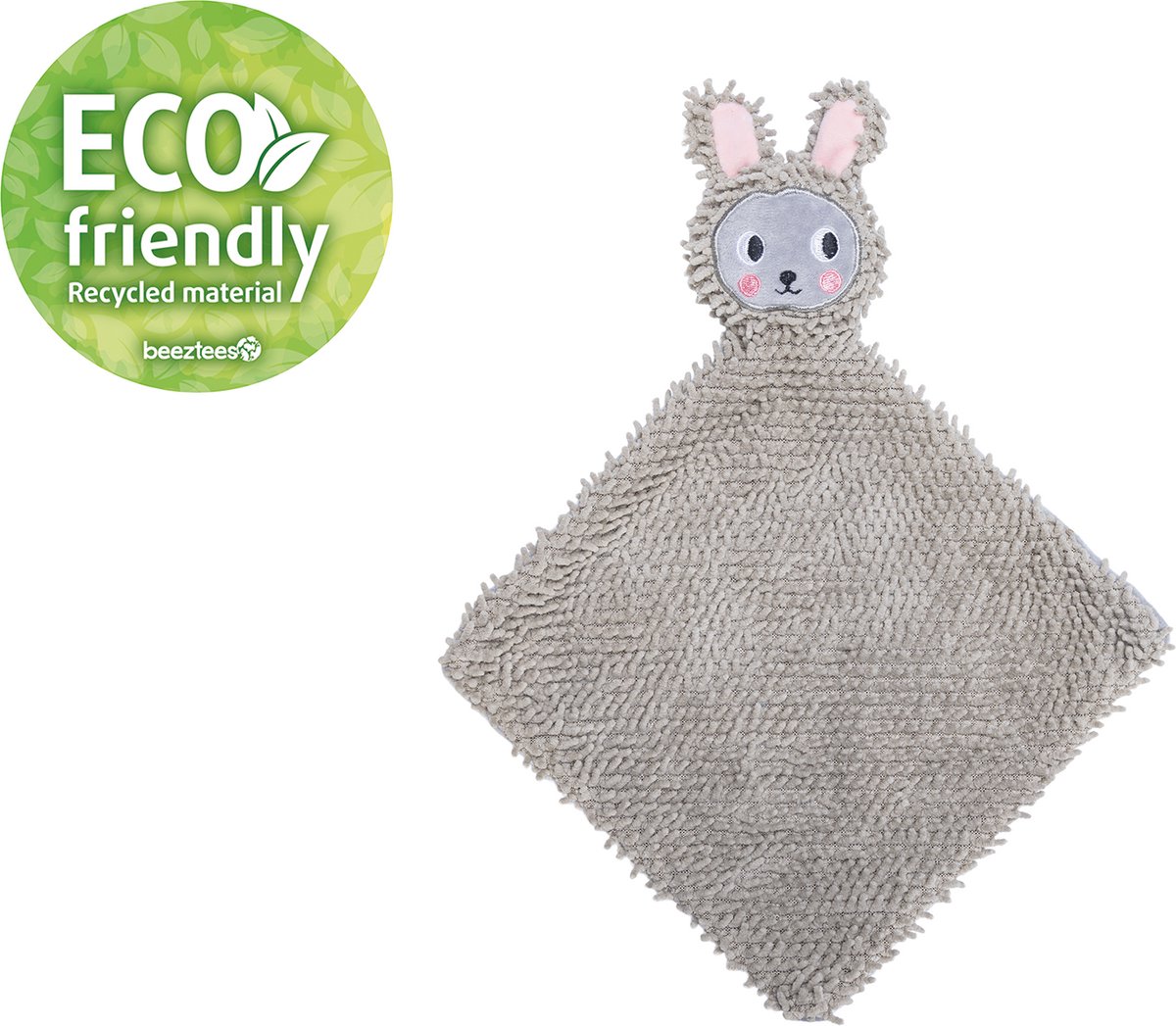 Beeztees Puppy Knuffellap Konijn An - Puppy Speelgoed - Puppyknuffel - Hondenspeelgoed - Ecologisch - Gerecycled Polyester - Grijs - 37x28x4 cm thumbnail 5