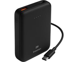 imoshion Compacte Powerbank 10000 mAh - Snellader 22.5W - LED indicator - USB C & USB A - Geschikt voor o.a. iPhone en Samsung - Universeel - Zwart