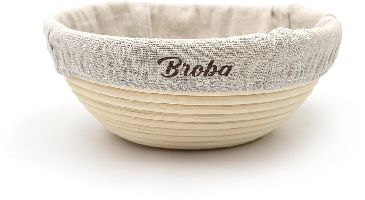 Rijsmand 20cm Rond Rijsmandje voor Broodbakken inclusief Deegkleed - Geschikt voor Zuurdesem - Broodmand - Banneton - Broodmandje Riet - Brood Bakken