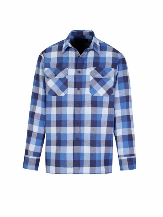 Chemise en flanelle Storvik - chemisier de travail - Dawson - 5.1 blue block - taille XXL
