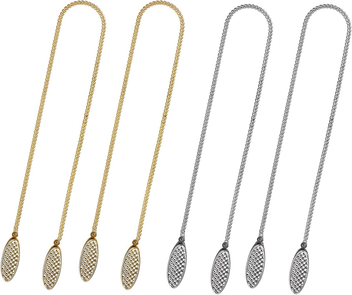 Daity 4-pack - Servetklemmen, slabbetjesklemmen, servetklemmen met ketting，metalen Europese servetaccessoiresklemmen, geschikt voor tandartsrestaurants, catering, schilderkunst（48cm）