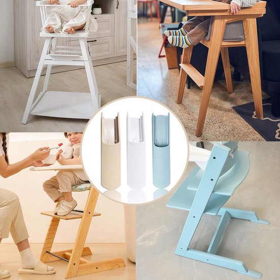 1 paar anti-kantelbeugels voor kinderstoelen - 14,1×3,2 cm - Voetbeschermers voor kinderstoelen - Antislip verlengstuk - Geschikt voor kinderstoelen, accessoires inclusief anti-kantelbeugel - Wit van Merkloos — afbeelding 3