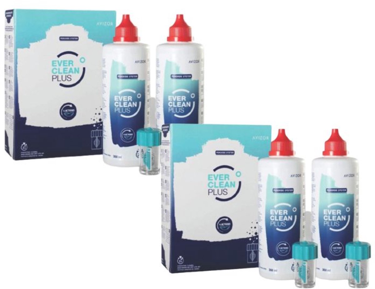 2x Ever Clean Plus voordeelpakket - 4x 350ml - Lenzenvloeistof