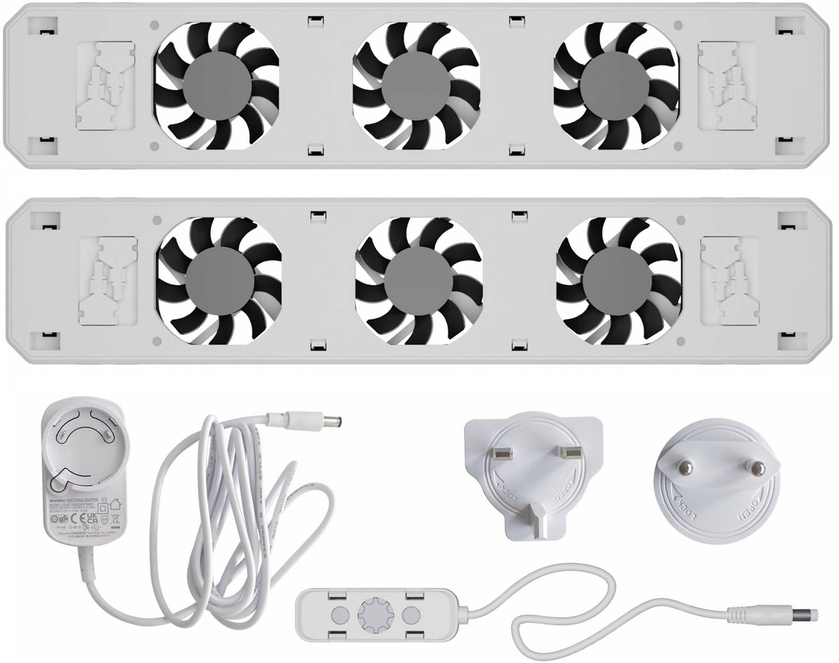 Technaxx Germany RadiatorVentilator Duo set - Energiezuinig – 2x zo snel warm - Tot 22% energiebesparing – Simpel te plaatsen – Fluisterstil - Duits product - Wit