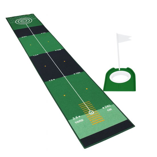 Foto: Golf putting mat met oefenhole golfputting putten 300 cm golf putting mat trainingsmaterialen