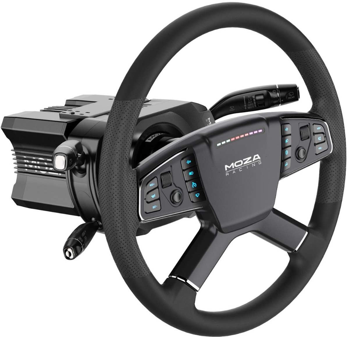 Moza Racing RS071 Trucking Wheel Bundel + Multi-Function Stalks – Professioneel Sim Racing Stuurwiel en Programmeerbare Truckbediening voor Euro/US Truck Simulator - PC