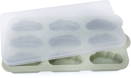 Bébé on the Move - Yummy Tray - Plateau de congélation pour lait maternel et purée pour bébé - Couvercle anti-fuite - Aspen