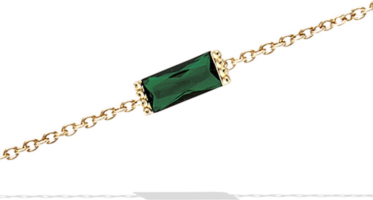 CHIVAL Armband 18K Verguld Goud "Jade" – Elegant, Luxe, Sieraad, Steen, Groen, Tijdloos, Cadeau voor Haar, Liefde, Geschenk, Romantiek, Love, Geschenkverpakking