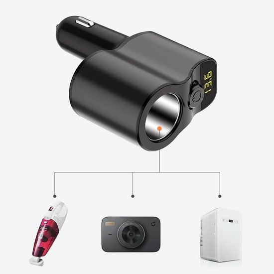 Auto-sigarettenaanstekersplitter PNI Aansteker 20 12V/24V 2 Uitgangen 2 X Usb Led Indicator