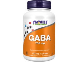 Now Foods Gaba 750mg (100 vcaps) Standard - Intra- & Post-Workout - voor na de training