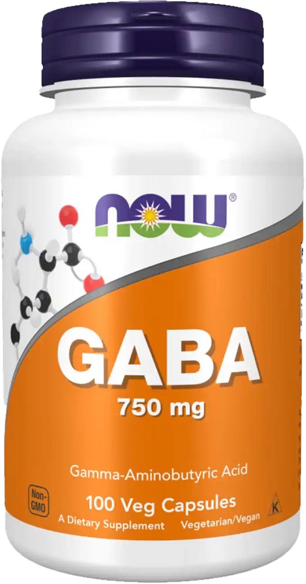 Now Foods Gaba 750mg (100 vcaps) Standard - Intra- & Post-Workout - voor na de training