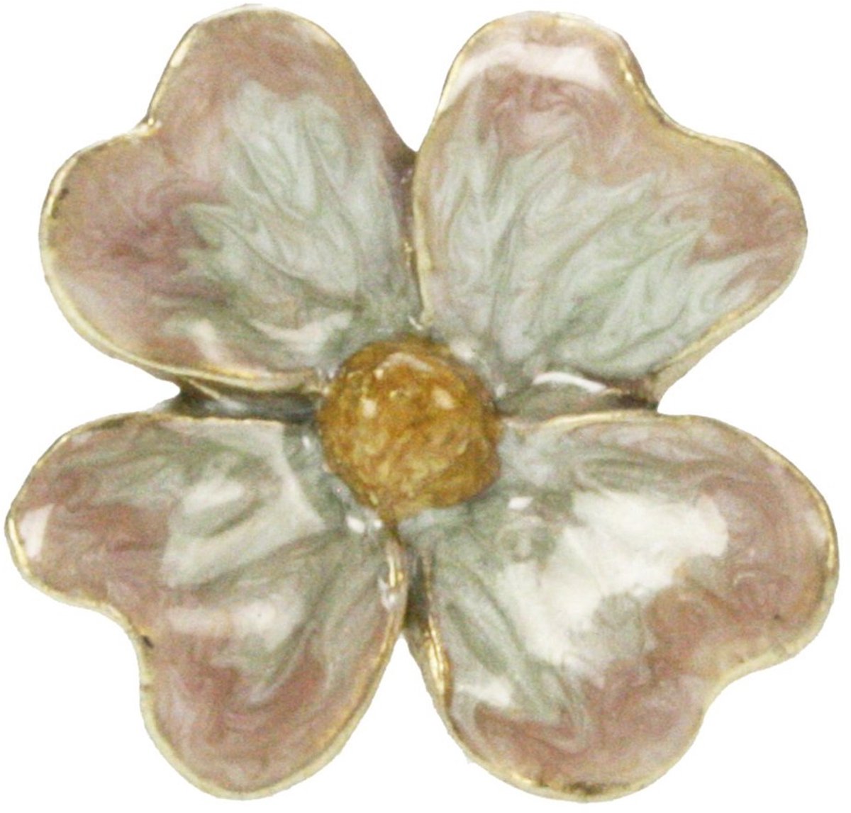 Deurknop Bloem – Roze/Wit – Ø4×6 cm – Elegant & Decoratief