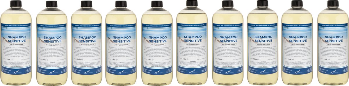 Shampoo Sensitive Care - 1 liter (transparant) - 10 Stuks - Voordeelverpakking - Haarverzorging