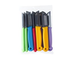 Set van 10 Schilmesjes - Aardappelmesje - Vlijmscherp RVS - Met Kunststof Handvat - Diverse Kleuren - Inclusief Blade Cover