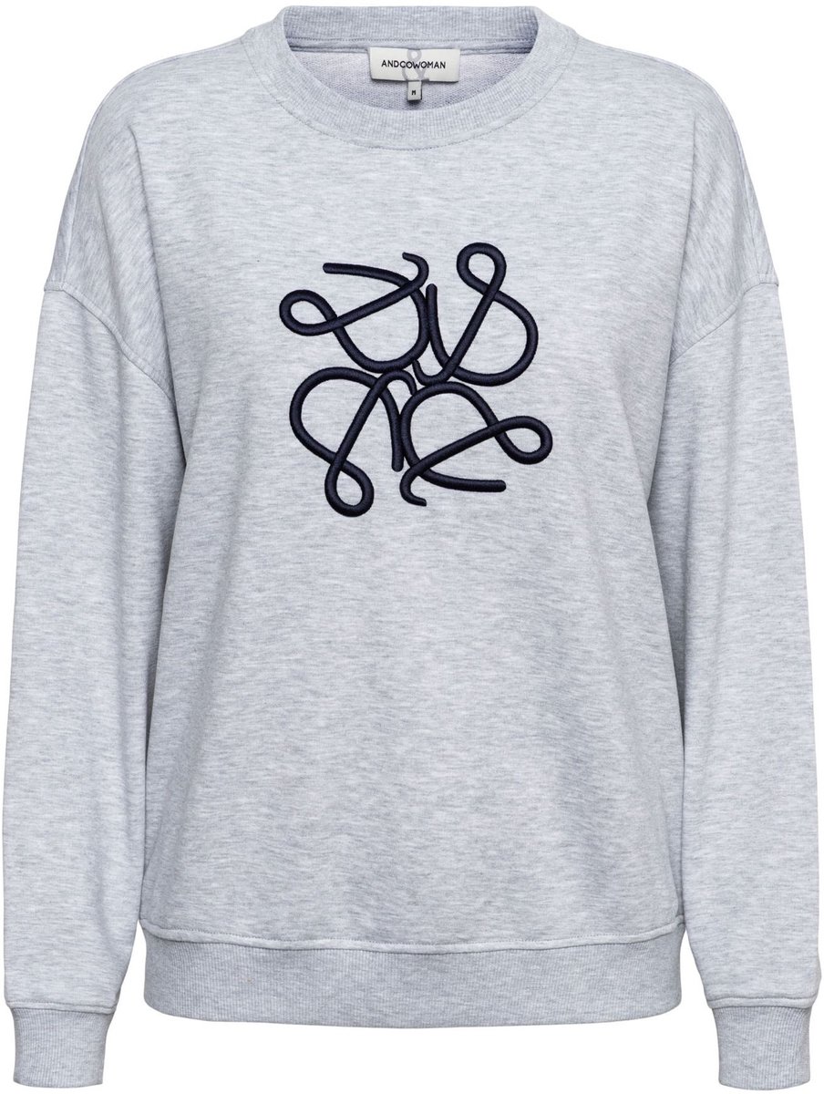 &Co Woman SELINA EMBRO - Sweater - M - Grijs