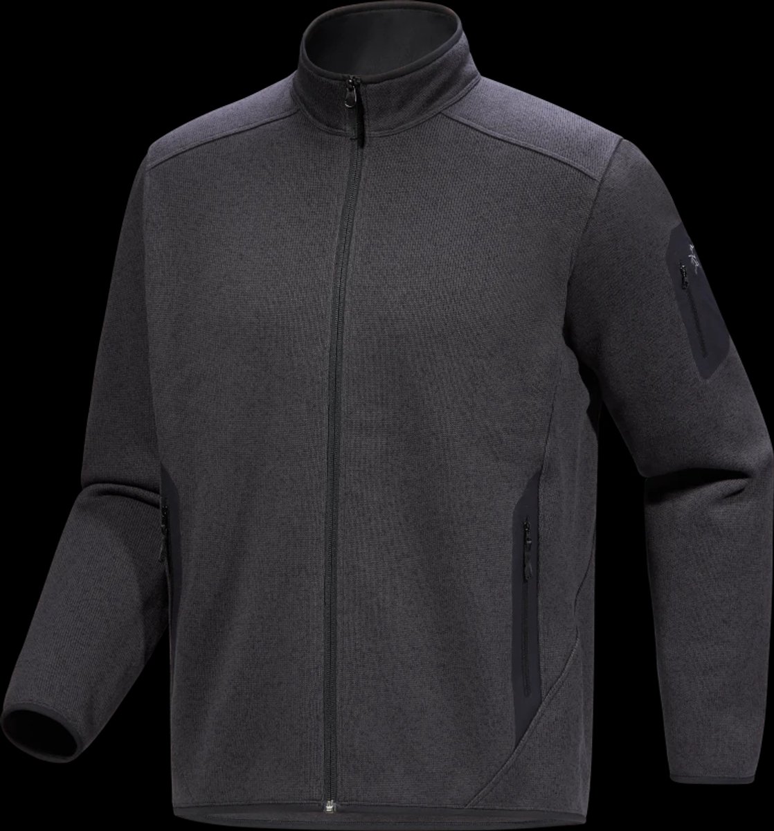 Covert Cardigan Fleece Heren Heather II Zwart