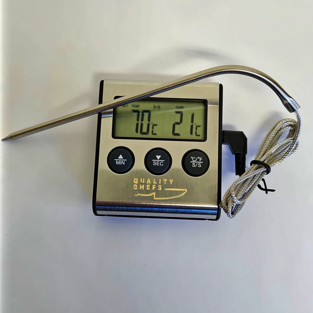 Qualitychefs digitale kernthermometer met timer en alarmfunctie