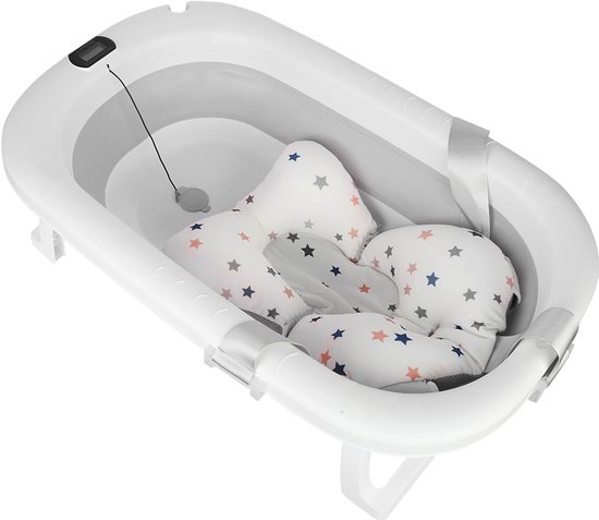 PIPIPOXER- Opvouwbaar babybadje met digitale thermometer en kussen geschikt voor baby's van 0 tot 36 maanden Grijs van PIPIPOXER — afbeelding 4