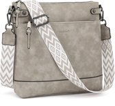 Sac bandoulière TAN.TOMI pour femme - Sac à bandoulière de taille moyenne avec large bandoulière réglable et amovible - Grijs