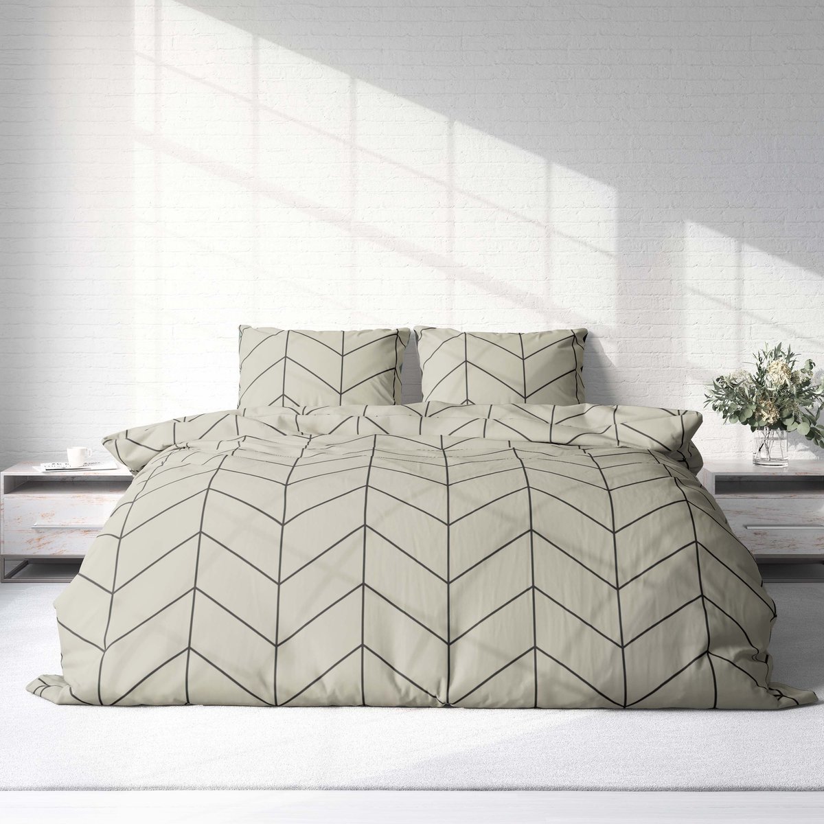 Dekbedovertrek Flanel - Winter - 2 personen - 200 x 200 cm - Grate