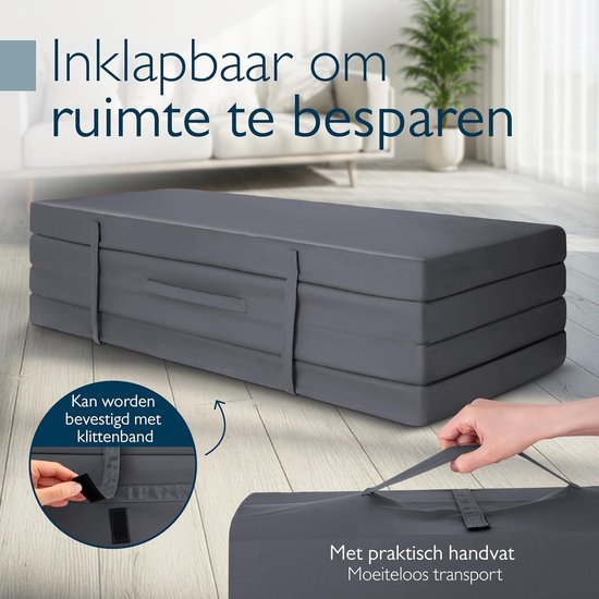 Opvouwbare matras 120x195 cm - Reisbed matras, vouwmatras & gastenmatras, inklapbaar en ruimtebesparend van Dreamzzz — afbeelding 2